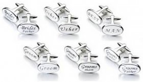 Cufflinks - Oval White Best Man